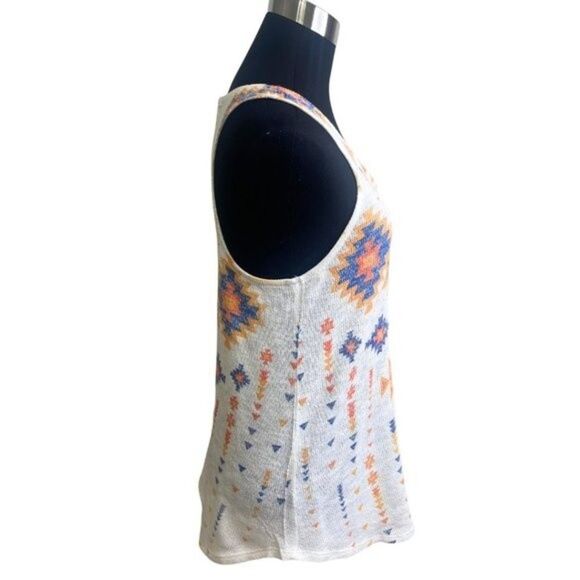 Women's Aztec Tribal Print Racerback Tank Top Blouse Size Medium - Picture 4 of 12